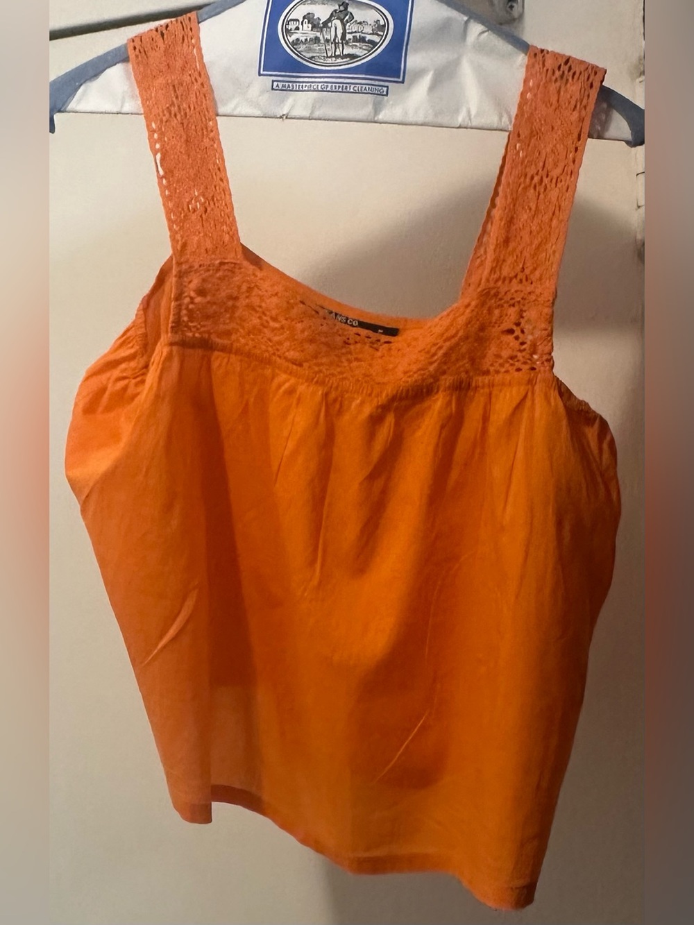 Orange Crochet-Trim Sleeveless Top new